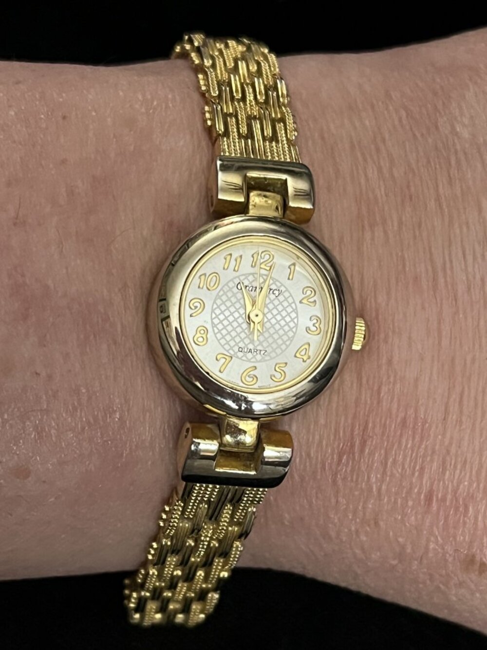 Gramercy Gold Link Bracelet Watch New Battery Japan Movt 90s